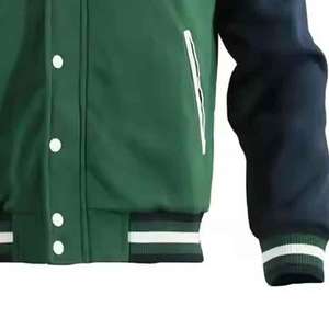 Chaquetas Varsity Personalizadas al por Mayor para Hombre, Cuello Alto de Lona, Transpirables, Bordado Frontal, Diseño Personalizable, Invierno - Product Image 5