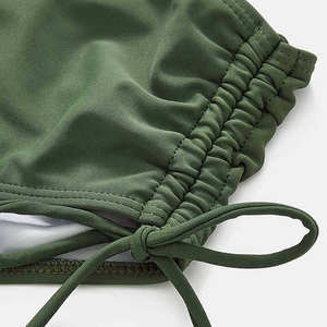 Conjunto de Bikini acanalado arrugado para mujer de moda-Correas ajustables y traje de baño elástico texturizado de 2 piezas - Product Image 6