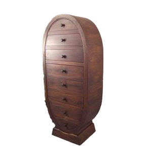 Elegant Artistic Modern Wooden Curved <b>Bookcase</b> with 8 Drawers Perfect Design for Home Office & Living Room-SUN-WCH259 - Product Image 3