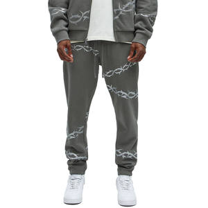 Pantalons de survêtement décontractés pour hommes de haute qualité, coupe droite, taille mi-haute, évasés, patchwork, 100% coton, séchage rapide - Product Image 2