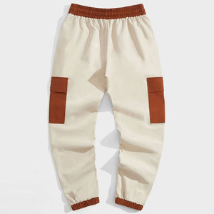 Pantalons cargo pour hommes de haute qualité, service OEM, logo personnalisé imprimé, taille mi-haute, toile unie, teinture unie, respirant, séchage rapide - Product Image 2