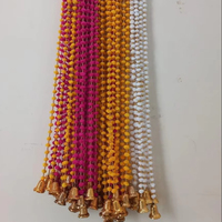 Guirlandes de pompons multicolores faites à la main, traditionnelles et design, pour décorations de mariage, cérémonies, Diwali, Aïd, Nouvel An