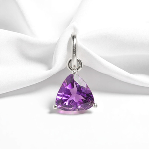 Colgantes finos de Plata de Ley 925, abalorios de amatista, trillón de piedras preciosas cortadas, ajuste de garra, fabricación de collares DIY, joyería al por mayor a granel - Product Image 1