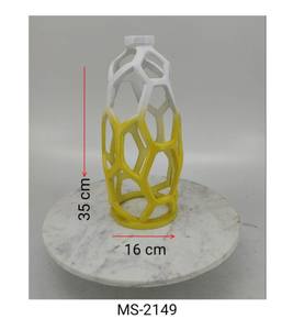 Vase de table en aluminium bicolore Vase noir craquelé pour décor de fleurs Vase noir craquelé pour fleurs Grand - Product Image 4