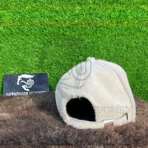 HairOn Natural <b>Black</b> Spot <b>White</b> Cowhide Leather Premium 6-Panel Casual Cap Breathable Waterproof Fabric Adjustable Performance - Product Image 3