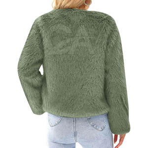 OEM ODM Short Fur <b>Coat</b> Factory Price Winter Warm Short <b>Coat</b> Custom Logo Women Cropped Faux Fur Jacket - Product Image 2