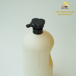 NBT Grande bouteille en plastique HDPE de 2000ml avec poignée, bouchon de pompe, scellant de qualité pour shampoing capillaire ou soins corporels - Product Image 2