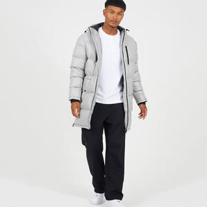 Nouveau style de doudoune à capuche remplie de fermeture à glissière vestes pour hommes manteau long à capuche respirant - Product Image 1