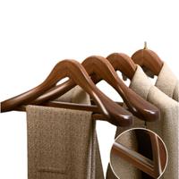 Cintre en bois massif anti-déformation à épaule large unique, avec crochet pivotant antidérapant, pour armoire et salon