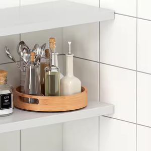 Crescent Crafts Organisateur de plateau de service en bois rond poli classique durable pour table - Product Image 2