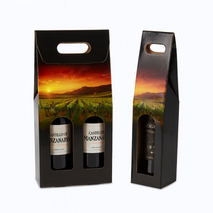 Scatola da Spedizione Personalizzata in Cartone per Due Bottiglie di Vino o Champagne, Confezione Regalo di Natale per Bottiglie Miniatura - Product Image 3