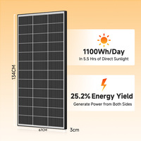 Panel Solar Rígido Monocristalino de Media Celda de 200W 100W 18V 12V con 22% de Eficiencia, Alta Potencia y Bajo Precio