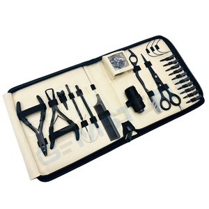 Professional Stainless Steel Hair Extension Tool Kit with Micro Bead Closer & Opener Pliers Loop <b>Needle</b> Clips Beads Thread - Product Image 1