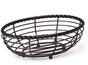 Cesta de alambre de hierro con acabado de recubrimiento en polvo blanco con asa, forma redonda, decoración para sala de estar, cestas de almacenamiento - Product Image 5