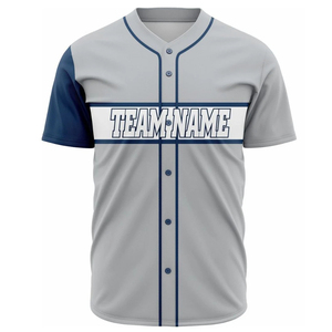 Maillots de baseball à manches courtes en polyester respirant 100% OEM, vente en gros, impression par transfert thermique, logo personnalisé - Product Image 1