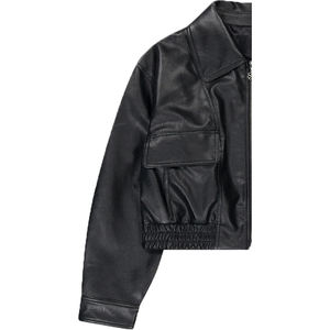 Blouson de moto en cuir d'agneau véritable pour femme, fermeture éclair sur le devant, personnalisable, hiver, écologique, séchage rapide, coupe-vent - Product Image 6