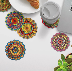 Posavasos de madera natural para bebidas, diferentes formas, hogar, cocina, oficina, mesa de comedor, tazas de té, tazas de café, latas de cerveza, bar, vasos de agua - Product Image 6