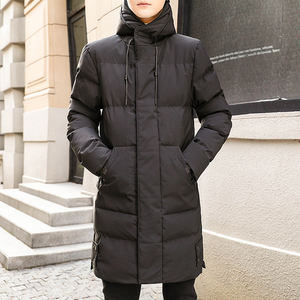 Chaqueta acolchada de invierno para hombre con capucha y logotipo personalizado, tela de lona, a prueba de viento, transpirable, de talla grande - Product Image 2