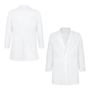 Fabricant de manteau de médecin blanc Tissu de haute qualité, uniforme médical à manches longues pour l'hôpital, uniforme de gommage unisexe OEM ODM - Product Image 1