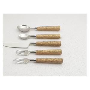 Ensemble de couverts en acier inoxydable de qualité supérieure avec manche en bois, logo personnalisé, pour mariage, anniversaire, fête, bureau - Product Image 5