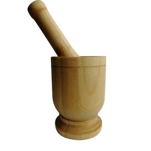Mortero y Maja de madera de diseño elegante para el hogar, restaurante, accesorios de cocina, herramientas de hierbas y especias, trituradora de Medicina de granito - Product Image 1