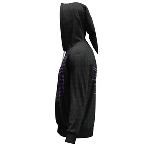 Venta al por mayor cómoda sublimación impresa capucha de punto con bolsillo frontal diseño de cola larga tasas bajas - Product Image 6