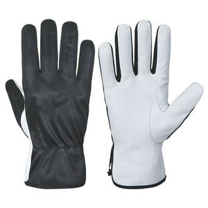 Guantes de trabajo de cuero de grano de cabra XL Guantes de manejo de construcción duraderos transpirables con servicio OEM para uso industrial - Product Image 1