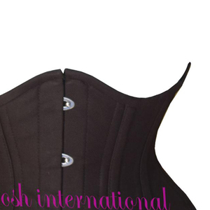 Club Wear Underbust Steelboned Transpirable Ecológico Extreme Curvy Gothic Algodón negro Caderas más anchas Reducción de cintura resistente - Product Image 3