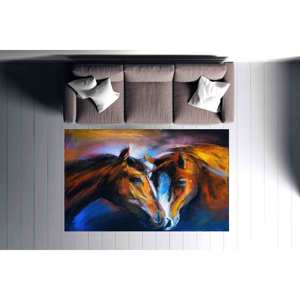 Two <b>Horses</b> <b>Painting</b> Rug: Anti-Slip Indoor Carpet,Chenille Rug - Product Image 2