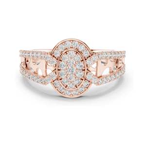 Bague ovale en diamant de laboratoire 0,694 CT sertie pavé pour femme, clarté VVS-VS EF, or 18 carats, 14 carats, 10 carats et argent 925, moissanite - Product Image 3