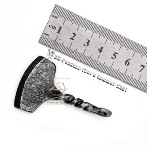 Accesorios Medievales DD-Pendant-Axe-K904, Colgante de Martillo de Thor Forjado a Mano en Acero al Carbono de Damasco - Product Image 3