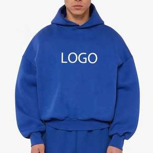 Conjunto Deportivo de Invierno para Hombre, Tendencia, Talla Grande, 100% Algodón, Transpirable, de Secado Rápido, con Capucha, Diseño Sólido, Logotipo Personalizado Impreso, Estilo Urbano - Product Image 2