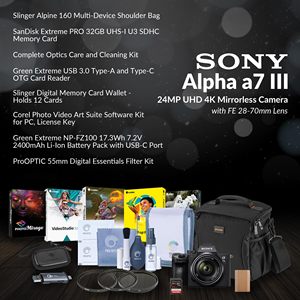 24MP UHD 4K Mirrorless <b>Camera</b> 28-70mm Lens Bundle 32GB SDHC U3 Card <b>Camera</b> Case 55mm <b>Filter</b> Kit Spare Battery Cleaning Kit-CMOS - Product Image 1