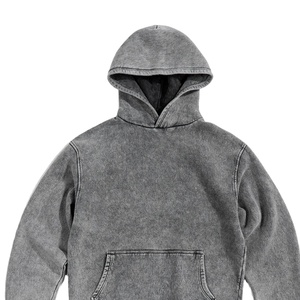 2025 nouvelle nouvelle dernière arrivée décontracté lavage à l'acide 100% coton hommes prix de gros surdimensionné lavage à l'acide hommes pour adultes basiques à capuche - Product Image 2