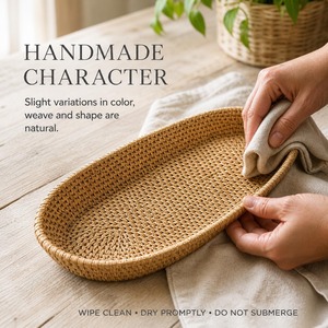 Panier à pain en rotin naturel, écologique, fait main, paniers de rangement modernes multifonctionnels, fabriqués à Hanoï - Product Image 4