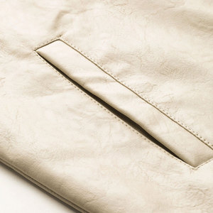 Veste en toile et cuir pour l'hiver, coupe ajustée, grande taille, imperméable, respirante, coupe-vent, plusieurs couleurs - Product Image 5