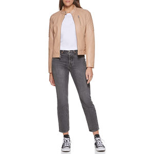 Chaqueta de cuero de diseño personalizado 2025, chaqueta de cuero de Color sólido para mujer, ropa de calle, chaqueta de cuero para mujer hecha en Pakistán - Product Image 3