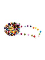Guirlande de boules multicolores en feutre de laine fait main 200 cm, design moderne écologique, décoration murale Kriti Craft pour la maison