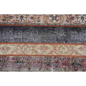 พรมตุรกีโบราณขนาดเล็ก 1.9x4.8 ฟุต พรมขนสัตว์สีดำ - Product Image 4