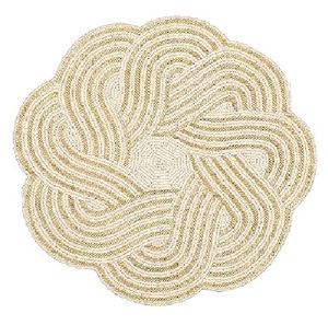 Los más nuevos manteles individuales redondos con cuentas para mesa de comedor tapetes elegantes hechos a mano Mantel Individual con cuentas corredor decorativo bordado - Product Image 2