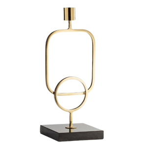 Bougeoir à base de fer en métal doré pour décoration de mariage et de Noël Bougeoir à forme unique pour fête et événement - Product Image 1