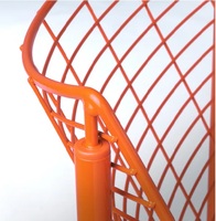 Chaises longues industrielles modernes en fil métallique, design géométrique unique en orange audacieux, idéales pour la création urbaine pour la maison ou le studio