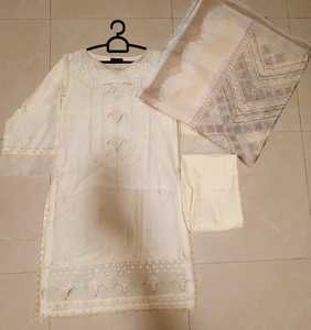 Señoras de alta calidad Chickenkari bordado algodón césped trajes 3 piezas confeccionado Faisalabad Shalwar Kameez estampado de talla grande ODM - Product Image 1
