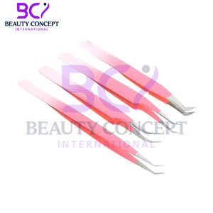 Pince à épiler greffée confortable en acier inoxydable à revêtement rose, élégante et fonctionnelle, de bonne qualité - Product Image 2