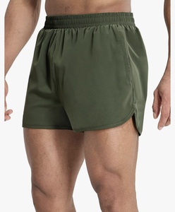 Pantalones Cortos Deportivos para Hombre de Secado Rápido, Transpirables, de Malla Sólida, Tejido de Hilo Teñido, Estilo Bermuda, Cintura Elástica, Cierre de Cintura Media - Product Image 1