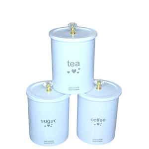 Top Quality Customize Sugar <b>Pots</b> Canister <b>Set</b> 3 With Lid Eco-Friendly for Home Hotel Kitchenware Restaurant Use Wholesale Price - Product Image 3