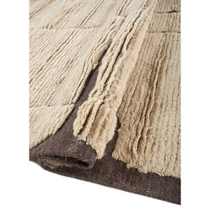 Tapis en laine tissée plate Indusbar Ivory, coton biologique, abstrait, rectangulaire, pour salon, couloir, tapis en jute pour adolescents - Pdwl-656 - Product Image 2