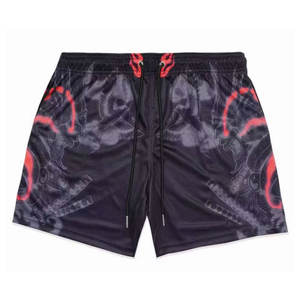 Shorts de sport décontractés pour hommes de haute qualité, 100 % coton, à motif bordé, séchage rapide, taille élastique, tricotés - Product Image 1
