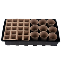 Kit de démarrage pour semis en plastique biodégradable, 20 alvéoles, noir transparent, pots de serre rectangulaires pour plateaux de pépinière