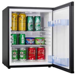 Mini Refrigerador de Bar, 402 mm, 34 L de Capacidad, 1 Puerta con Cerradura, Portátil, Fuente de Energía Eléctrica y Solar, Negro, Tipo de Enchufe para Reino Unido y Estados Unidos - Product Image 3